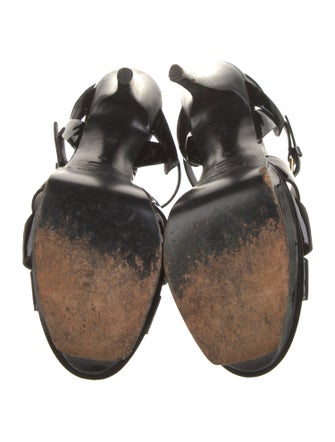 Yves Saint Laurent Patent Leather T-Strap Sandals