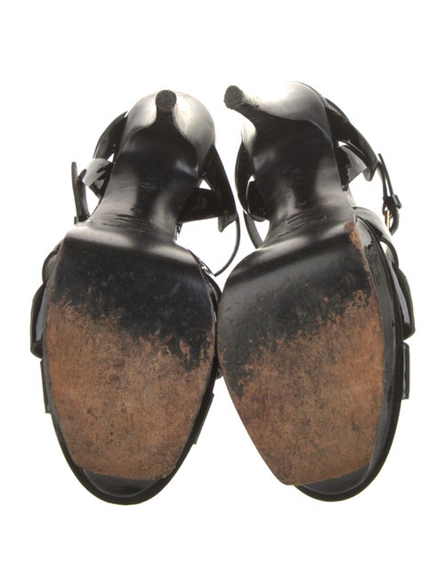 Yves Saint Laurent Patent Leather T-Strap Sandals