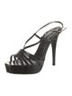 Yves Saint Laurent Rive Gauche Patent Leather Slingback Sandals