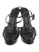 Yves Saint Laurent Rive Gauche Patent Leather Slingback Sandals