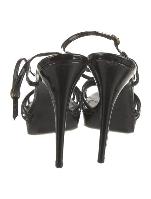 Yves Saint Laurent Rive Gauche Patent Leather Slingback Sandals