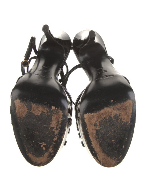 Yves Saint Laurent Rive Gauche Patent Leather Slingback Sandals