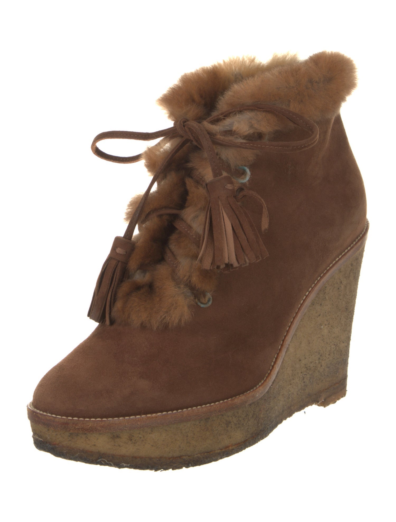 Yves Saint Laurent Suede Lace-Up Boots