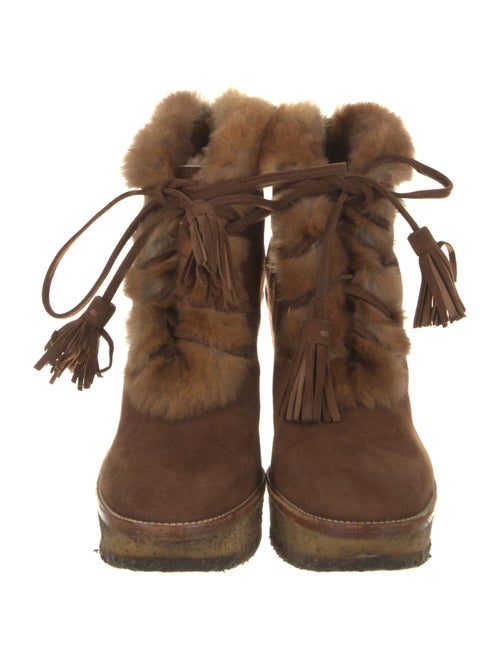 Yves Saint Laurent Suede Lace-Up Boots