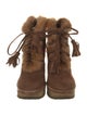 Yves Saint Laurent Suede Lace-Up Boots