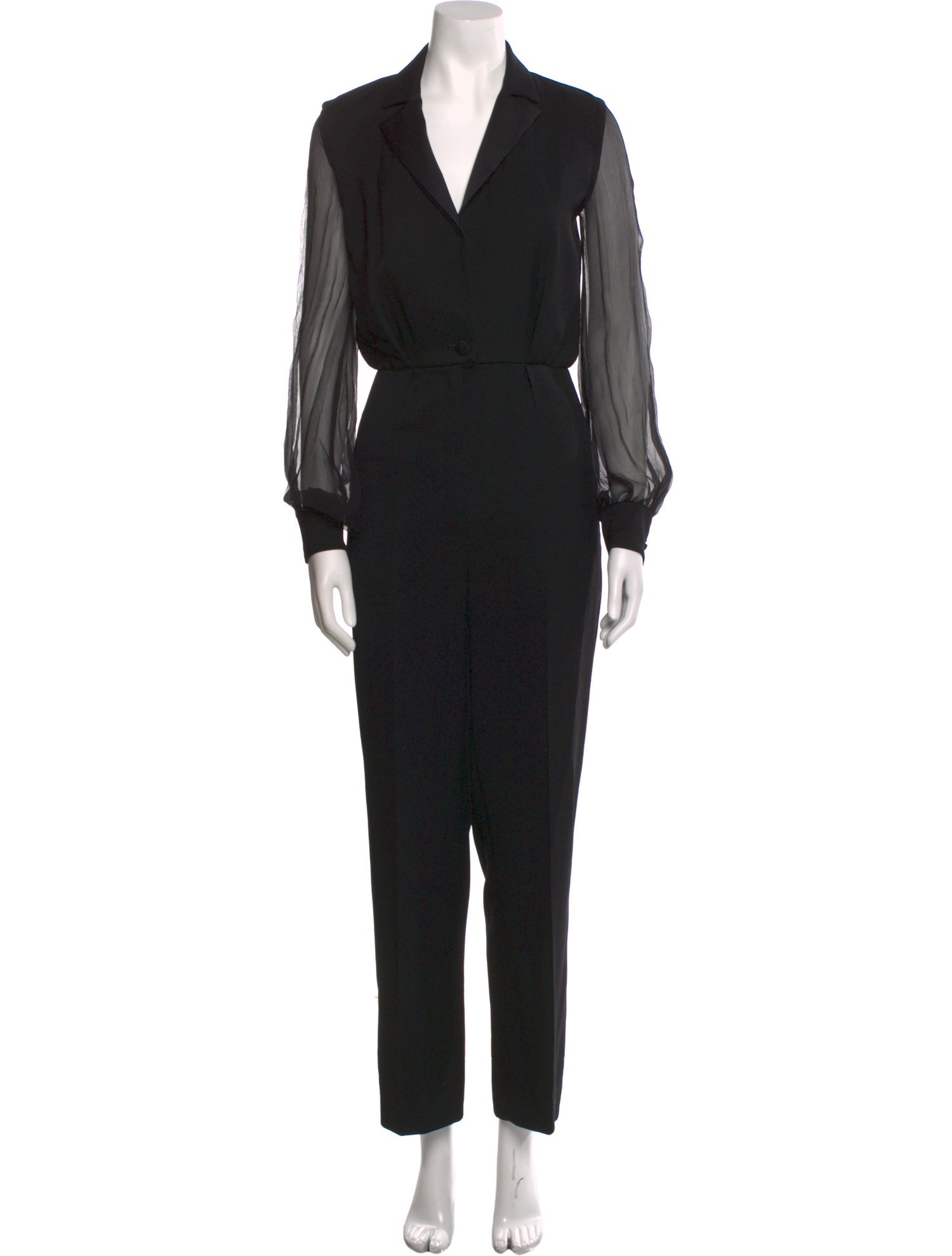 Yves Saint Laurent Wool V-Neck Jumpsuit