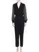 Yves Saint Laurent Wool V-Neck Jumpsuit