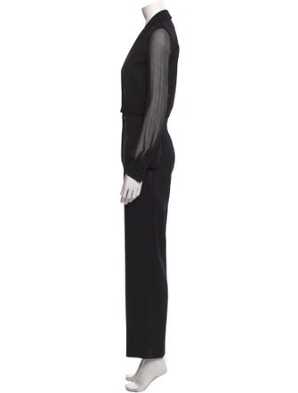 Yves Saint Laurent Wool V-Neck Jumpsuit