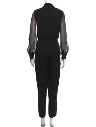 Yves Saint Laurent Wool V-Neck Jumpsuit