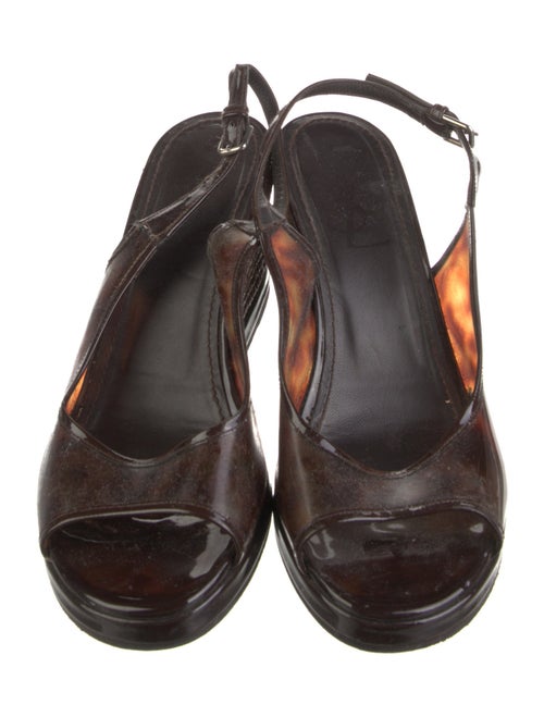 Yves Saint Laurent Wicker Printed Slingback Pumps