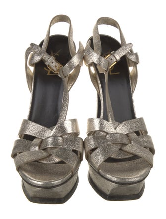 Yves Saint Laurent Leather T-Strap Sandals