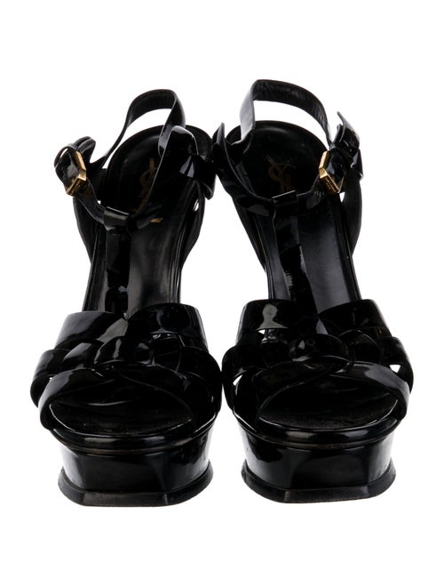 Yves Saint Laurent Patent Leather T-Strap Sandals
