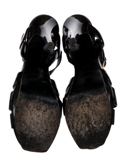 Yves Saint Laurent Patent Leather T-Strap Sandals
