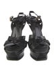 Saint Laurent Embossed Leather T-Strap Sandals