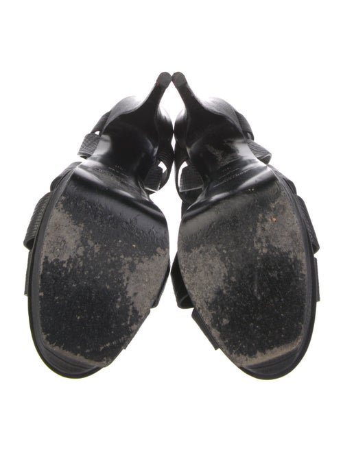 Saint Laurent Embossed Leather T-Strap Sandals