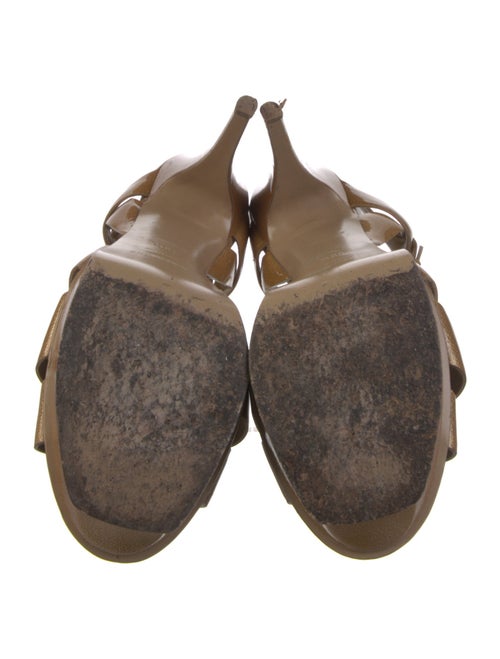 Yves Saint Laurent Rive Gauche Patent Leather T-Strap Sandals