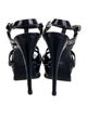 Yves Saint Laurent Rive Gauche Patent Leather Cutout Accent T-Strap Sandals
