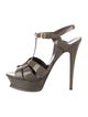 Yves Saint Laurent Patent Leather T-Strap Sandals