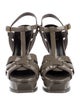 Yves Saint Laurent Patent Leather T-Strap Sandals