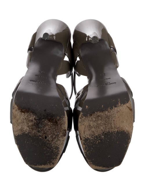 Yves Saint Laurent Patent Leather T-Strap Sandals