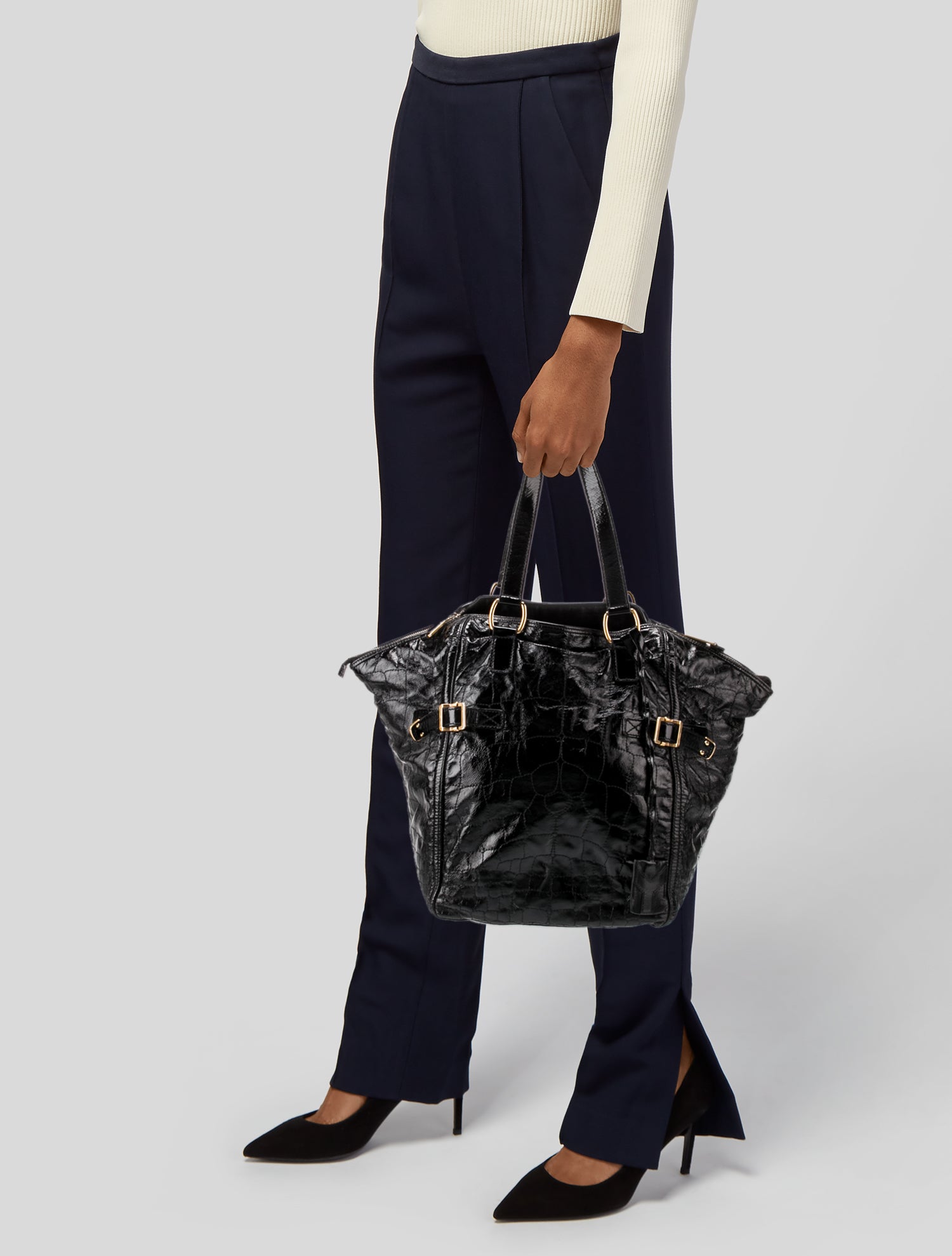 Yves Saint Laurent Rive Gauche Patent Leather Tote