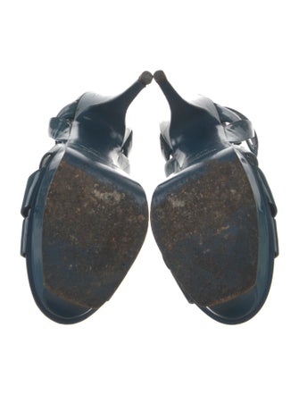 Yves Saint Laurent Patent Leather T-Strap Sandals
