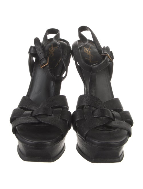 Yves Saint Laurent Rive Gauche Leather T-Strap Sandals
