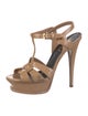 Yves Saint Laurent Patent Leather T-Strap Sandals