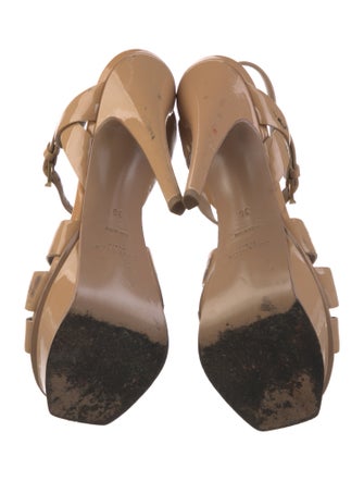 Yves Saint Laurent Patent Leather T-Strap Sandals
