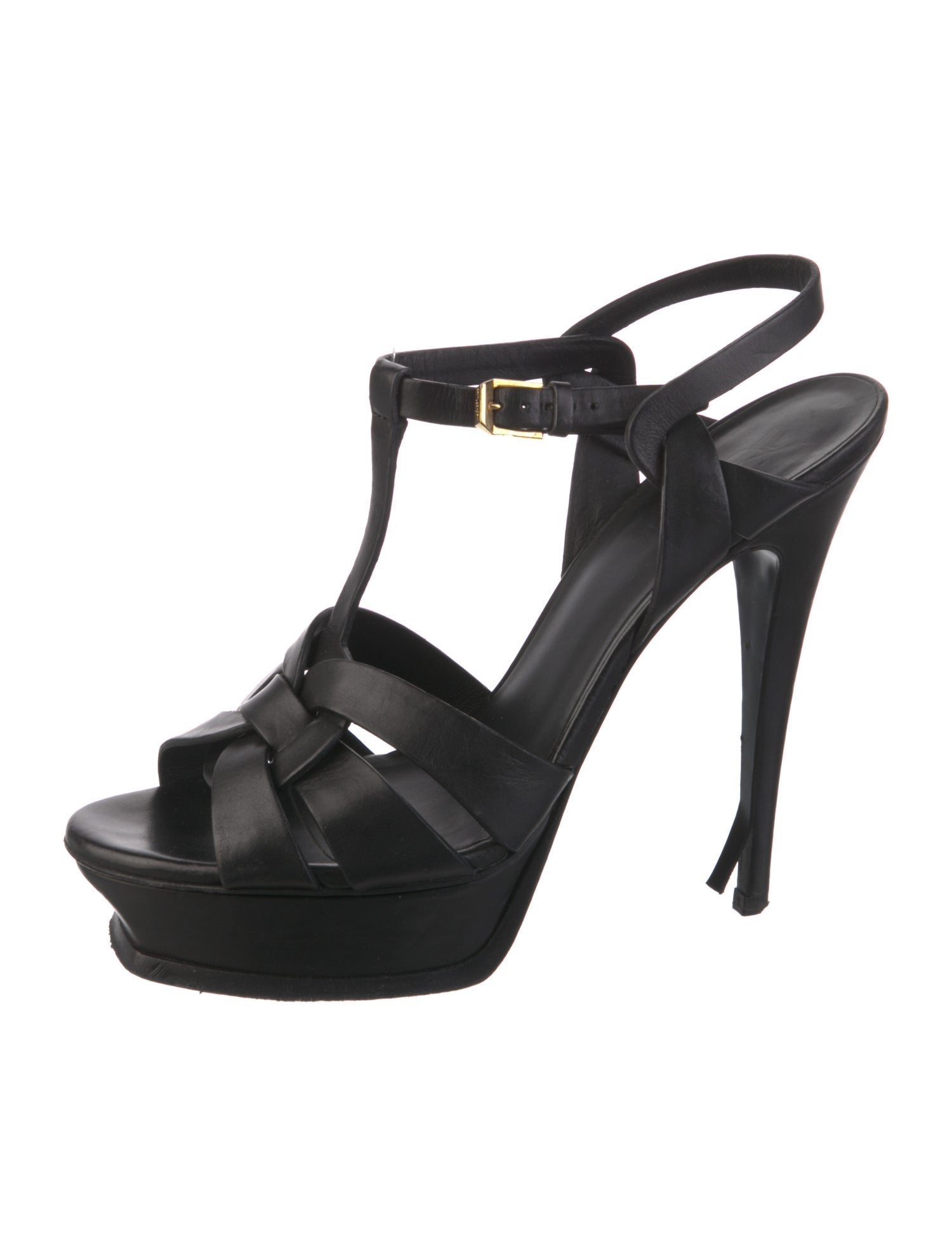 Yves Saint Laurent Leather T-Strap Sandals