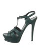 Yves Saint Laurent Rive Gauche Leather T-Strap Sandals