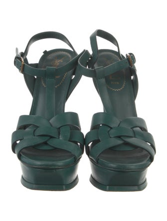 Yves Saint Laurent Rive Gauche Leather T-Strap Sandals