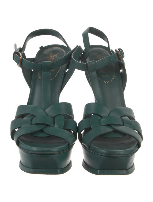 Yves Saint Laurent Rive Gauche Leather T-Strap Sandals