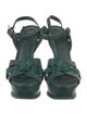 Yves Saint Laurent Rive Gauche Leather T-Strap Sandals