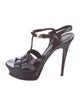 Yves Saint Laurent Patent Leather T-Strap Sandals