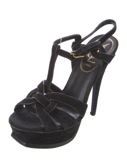 Yves Saint Laurent Suede T-Strap Sandals