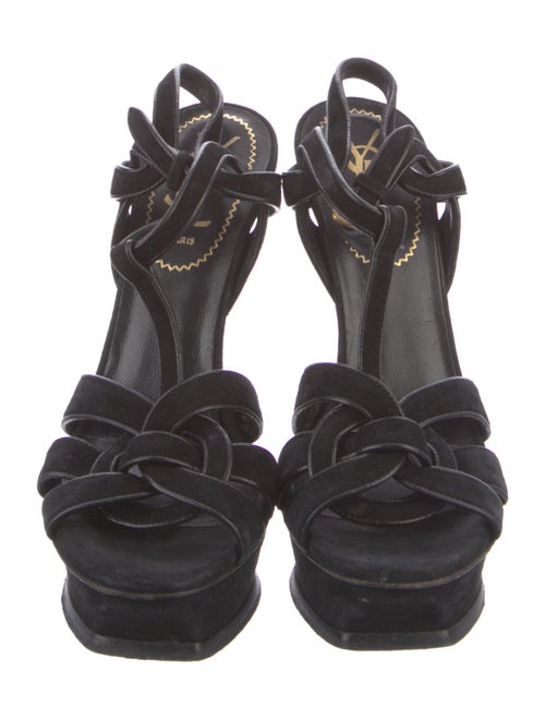 Yves Saint Laurent Suede T-Strap Sandals