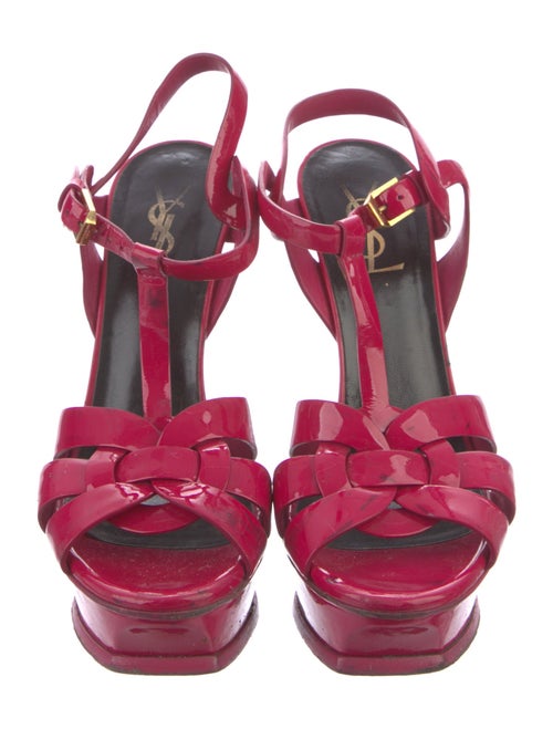 Yves Saint Laurent Patent Leather T-Strap Sandals