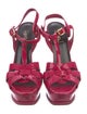 Yves Saint Laurent Patent Leather T-Strap Sandals