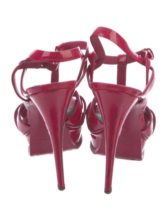 Yves Saint Laurent Patent Leather T-Strap Sandals