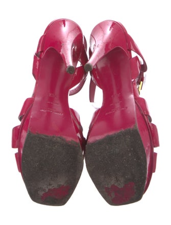 Yves Saint Laurent Patent Leather T-Strap Sandals