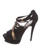 Yves Saint Laurent Suede T-Strap Sandals