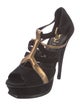Yves Saint Laurent Suede T-Strap Sandals