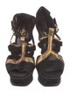 Yves Saint Laurent Suede T-Strap Sandals