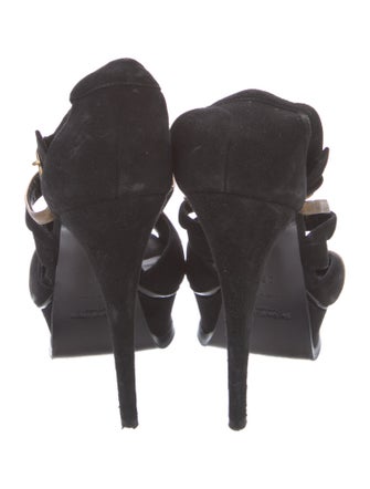 Yves Saint Laurent Suede T-Strap Sandals