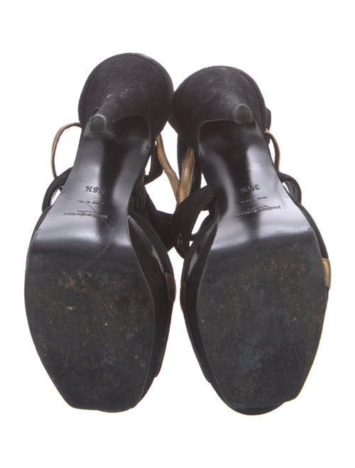 Yves Saint Laurent Suede T-Strap Sandals