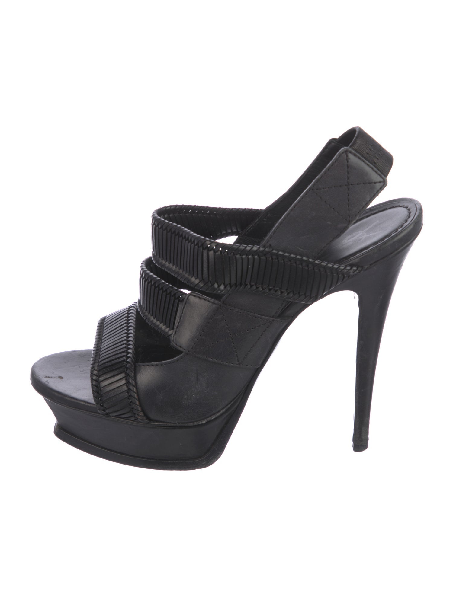 Yves Saint Laurent Leather Printed Slingback Sandals