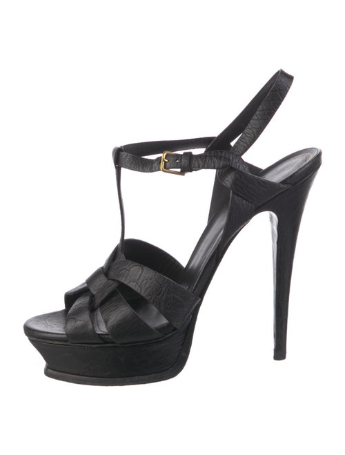 Yves Saint Laurent Rive Gauche Leather T-Strap Sandals