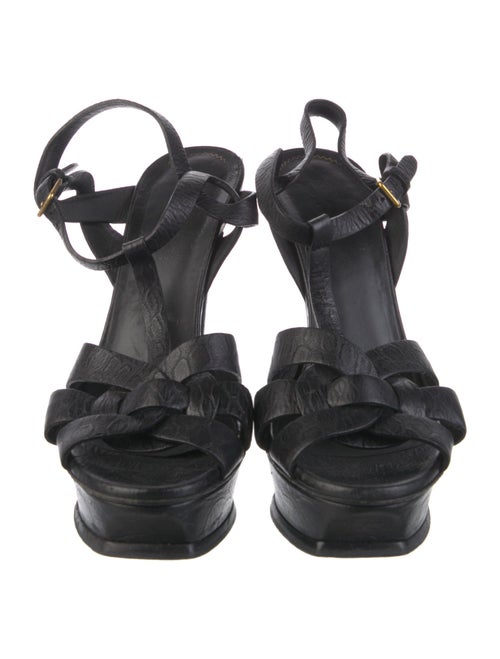 Yves Saint Laurent Rive Gauche Leather T-Strap Sandals