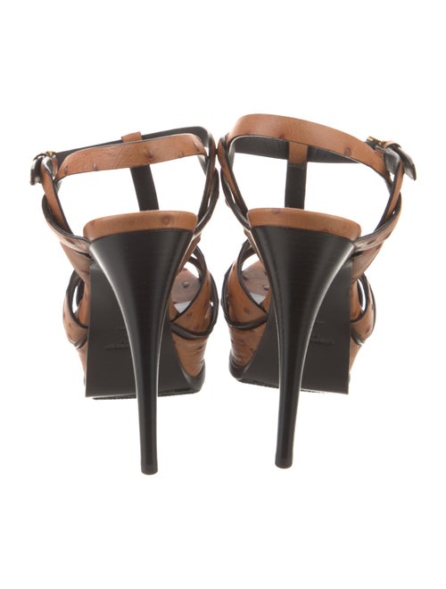 Saint Laurent Embossed Leather T-Strap Sandals